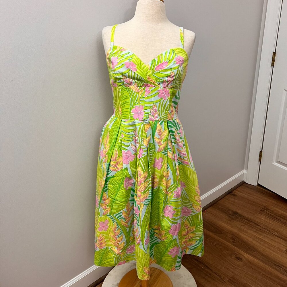 Lilly Pulitzer Botanical Garden Billie Dress Sweetheart Sundress Sz 10